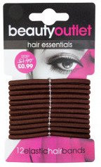 Beauty Outlet 12 Elastic Hair Bands Brown
