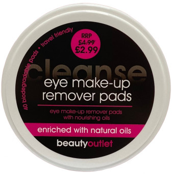 Beauty Outlet Oily Eye Makeup Remover Pads x40 Biodegradable Pads Enriched With Natural Oils