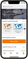 Screenshot justETF App home